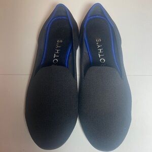 Rothy's The Loafer Women’s 7.5 Black Knit Round Toe Flat Slip On Casual Shoes